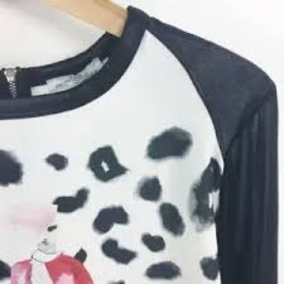 Zara Sheer Cheetah Pullover Aqua Top EUC L - Picture 7 of 9